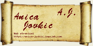 Anica Jovkić vizit kartica
